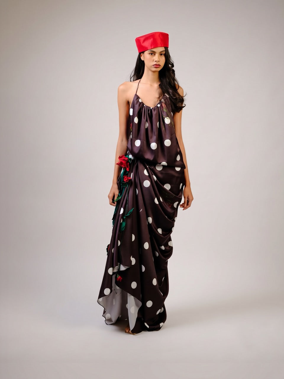 Polka Dot Silk-Blend Maxi Dress