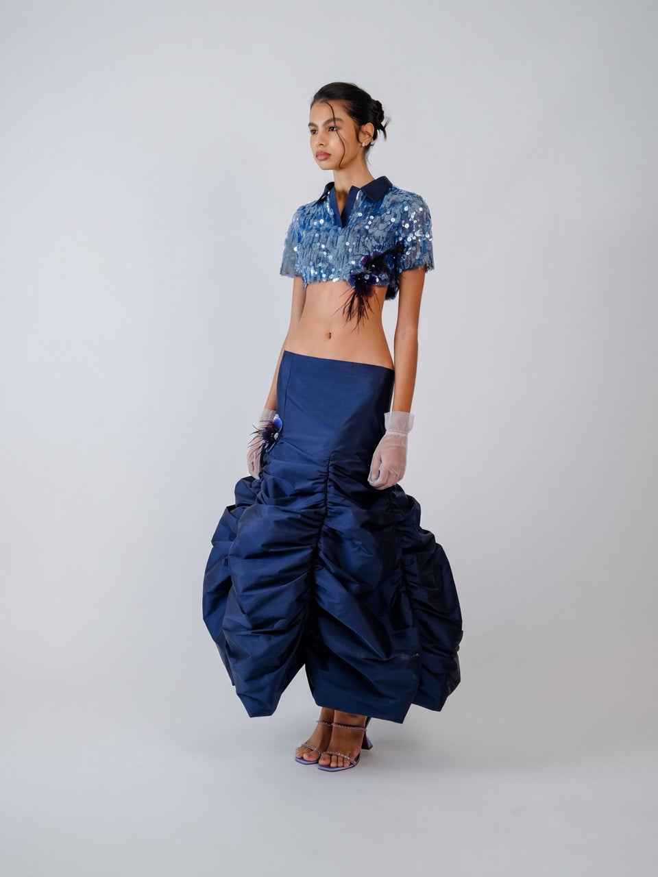 Embellished Collared Maxi Set