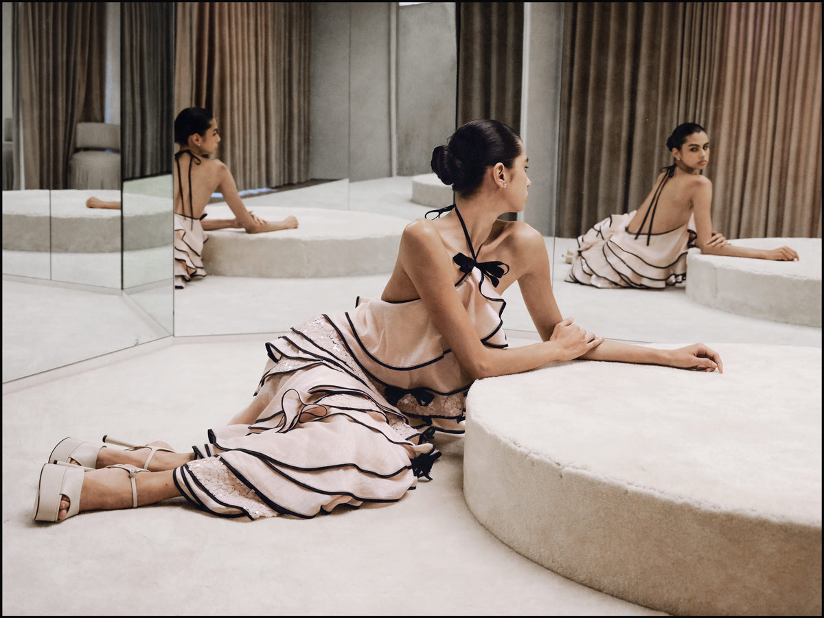 Open-Back Chiffon Maxi Dress