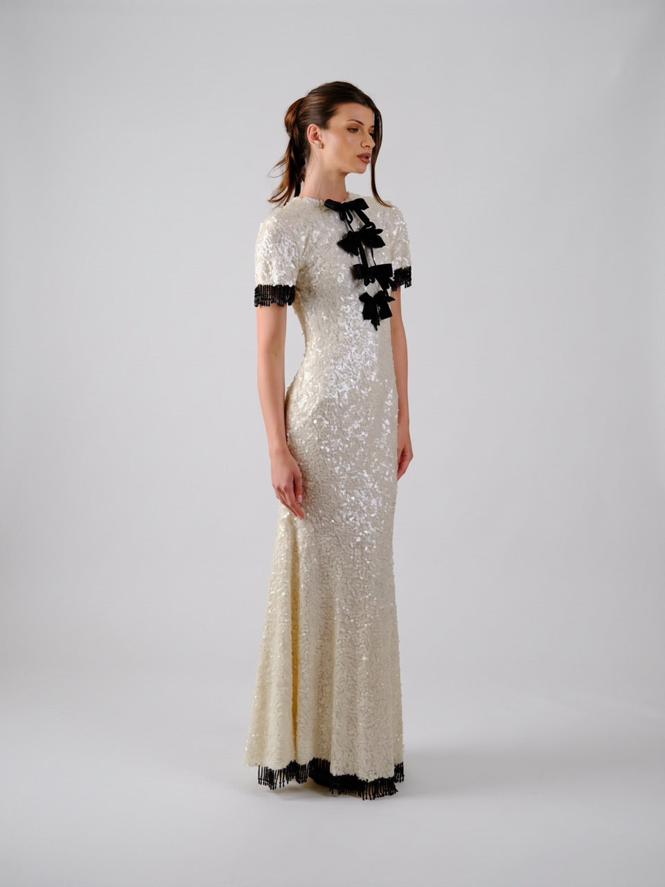 Textured Embellished Maxi Dress