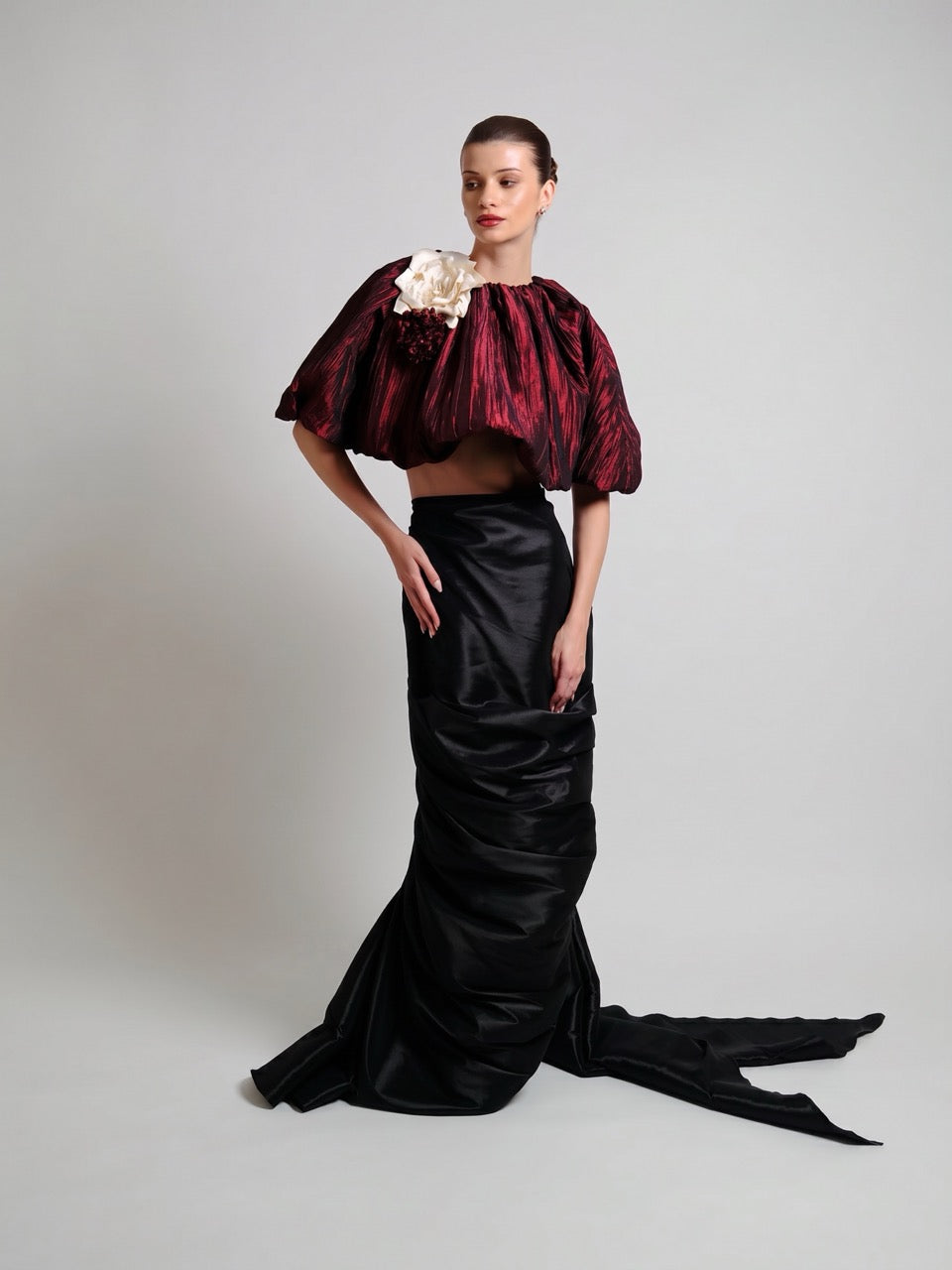 Voluminous Sleeve Maxi Set