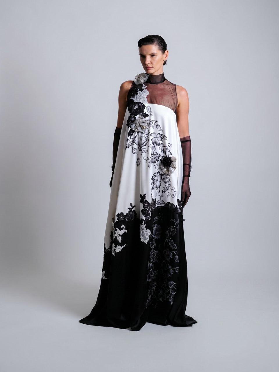 Floral Silk-Blend Maxi Dress