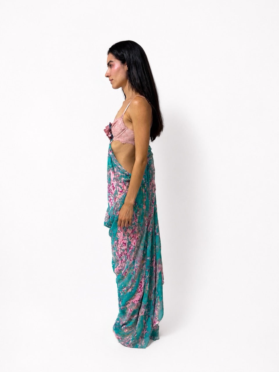 Floral Draped Maxi Dress
