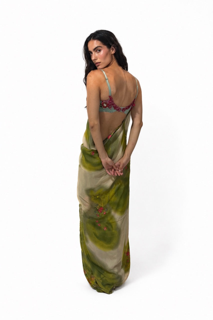 Botanical Sheer Maxi Dress