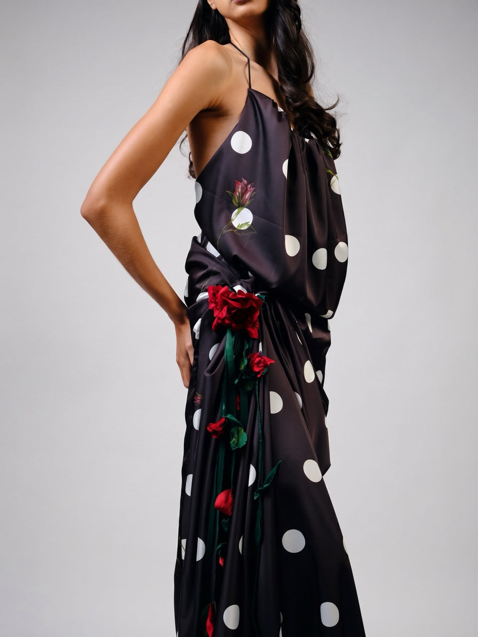 Polka Dot Silk-Blend Maxi Dress