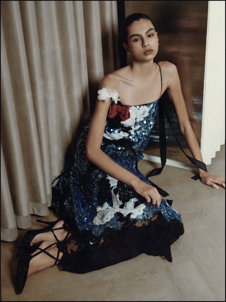 Floral Embellished Midi Dress