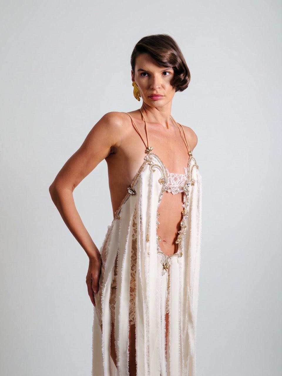 Panelled Chiffon Maxi Dress