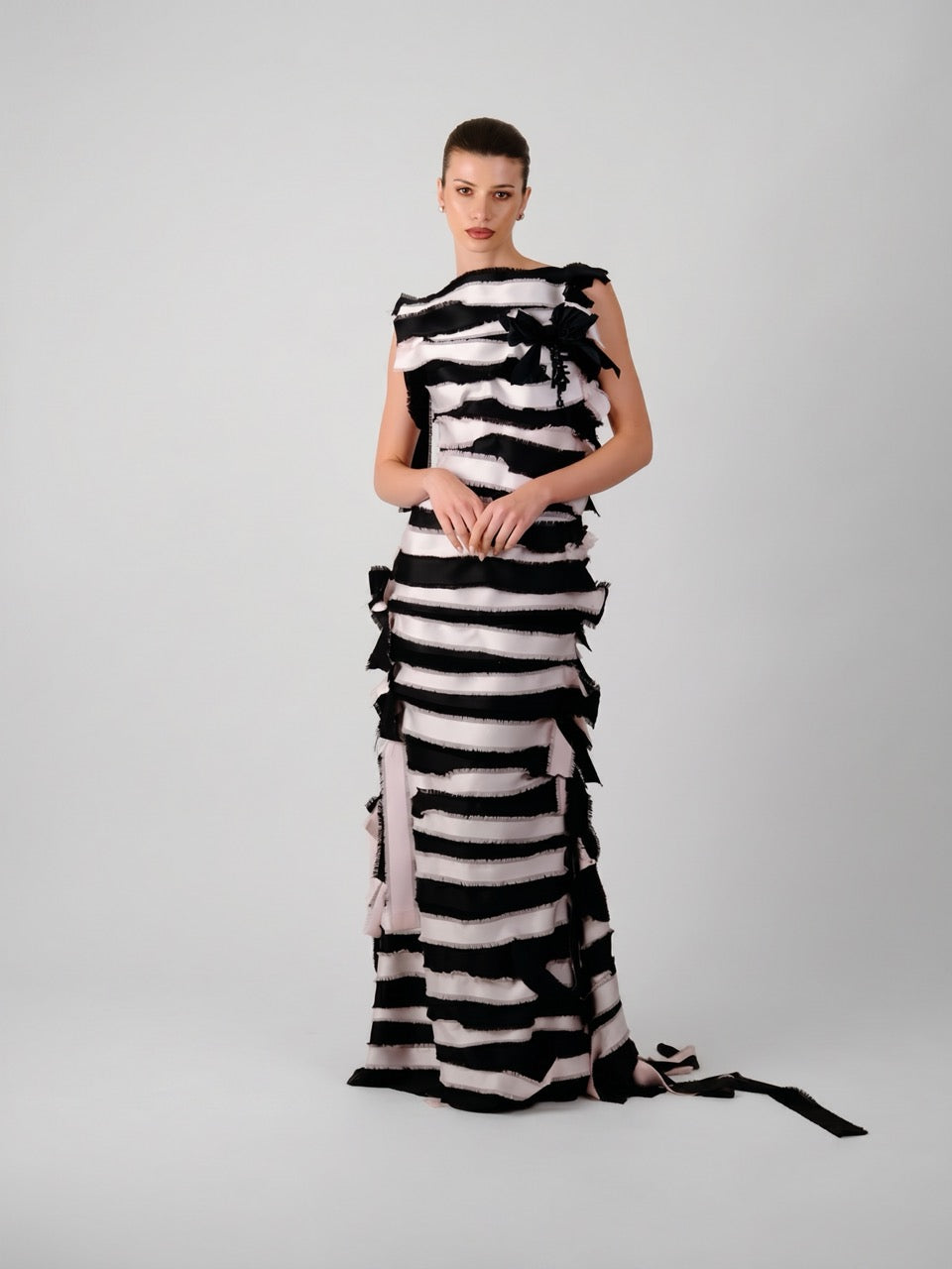 Ruffled Stripe Maxi Dress