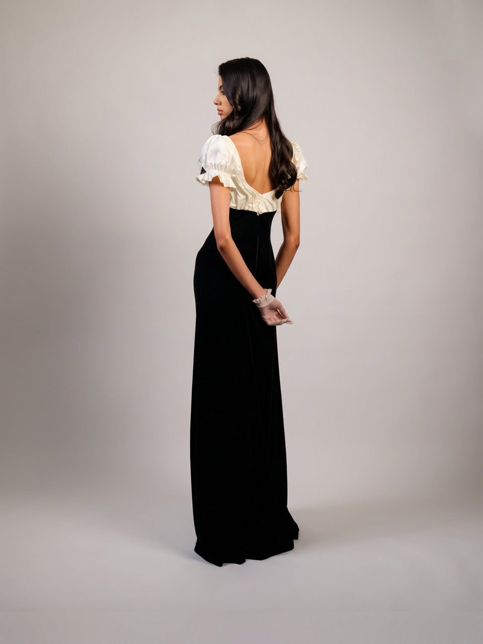Contrast-Bodice Maxi Dress