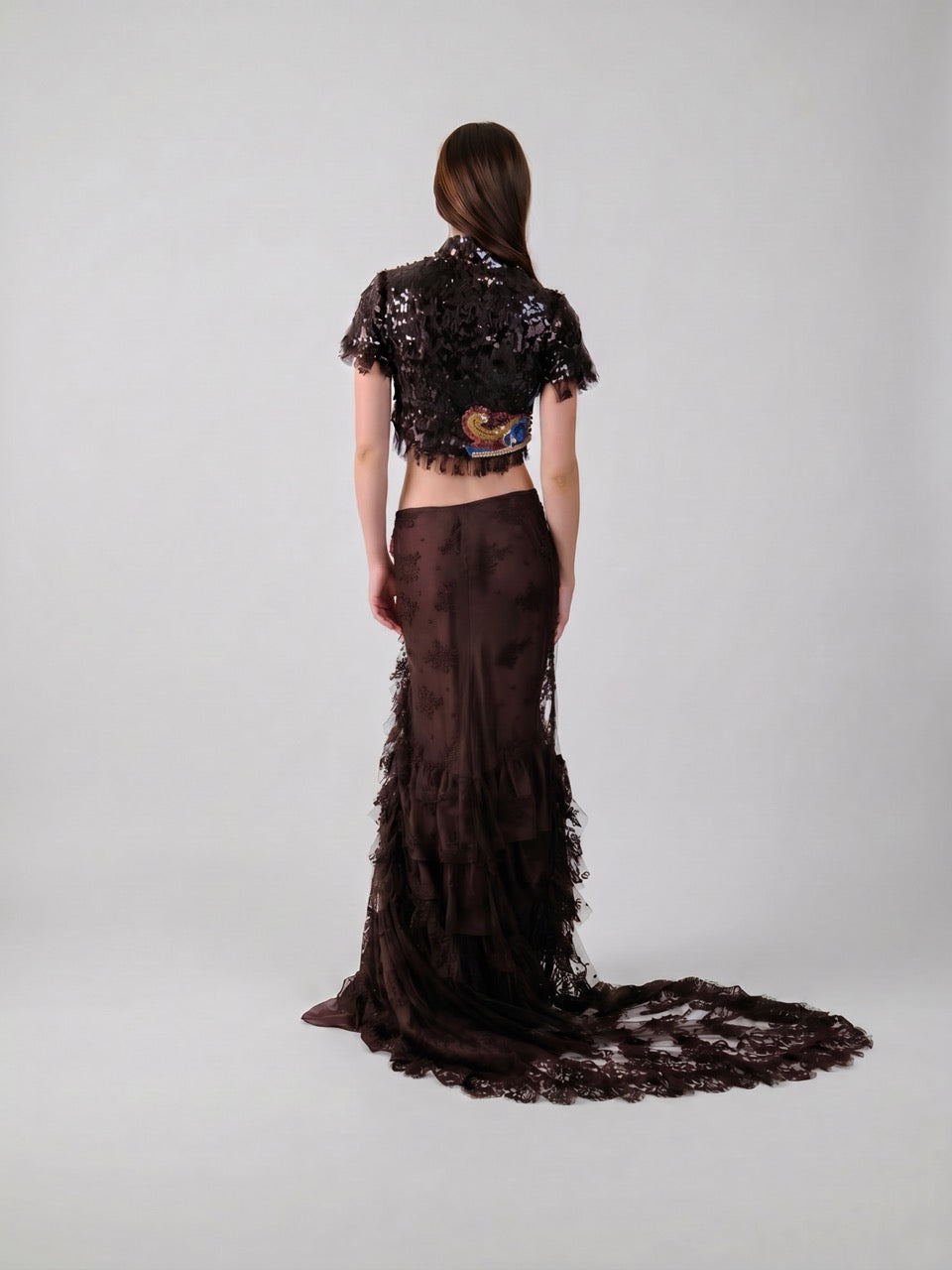 Embellished Chiffon Maxi Set