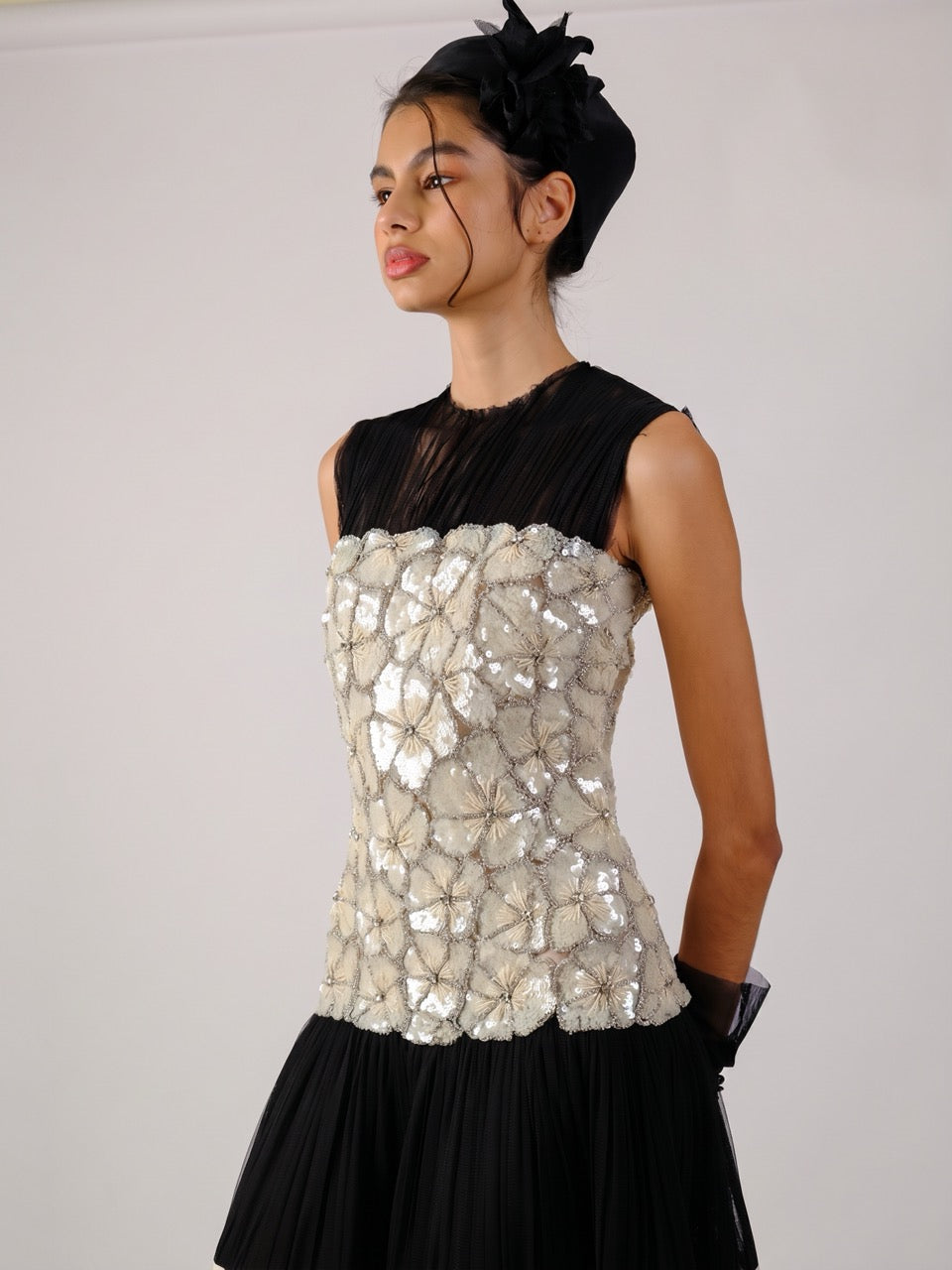 Panelled Monochrome Maxi Dress