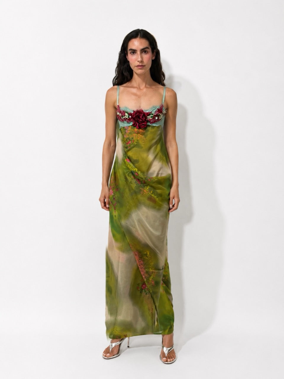 Botanical Sheer Maxi Dress