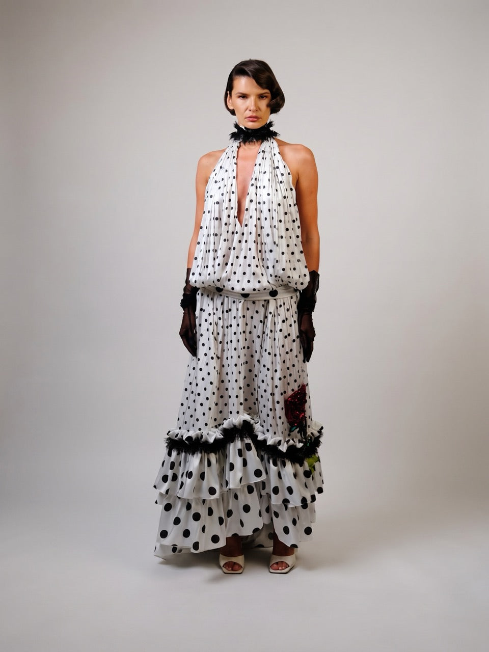 Polka Dot Silk-Blend Maxi Dress