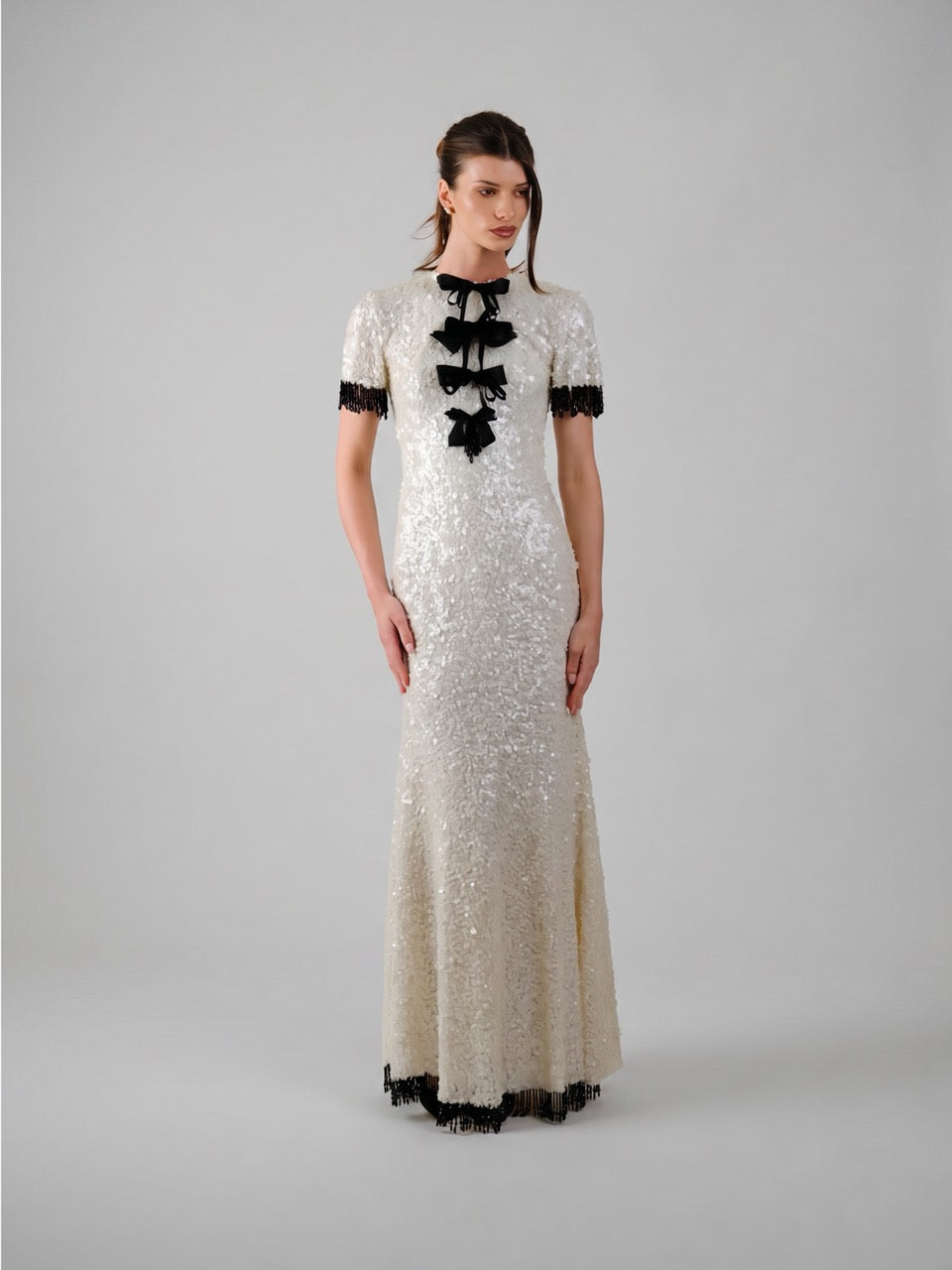 Textured Embellished Maxi Dress