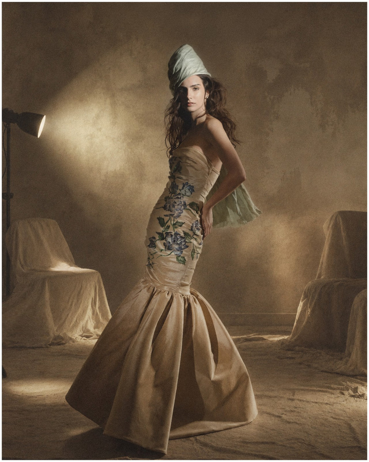 Hand-Painted Mermaid Gown