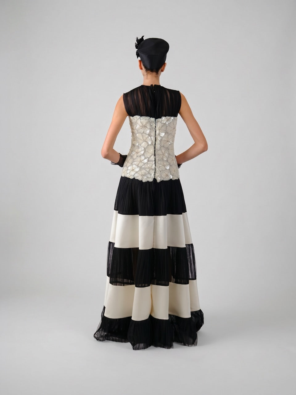 Panelled Monochrome Maxi Dress