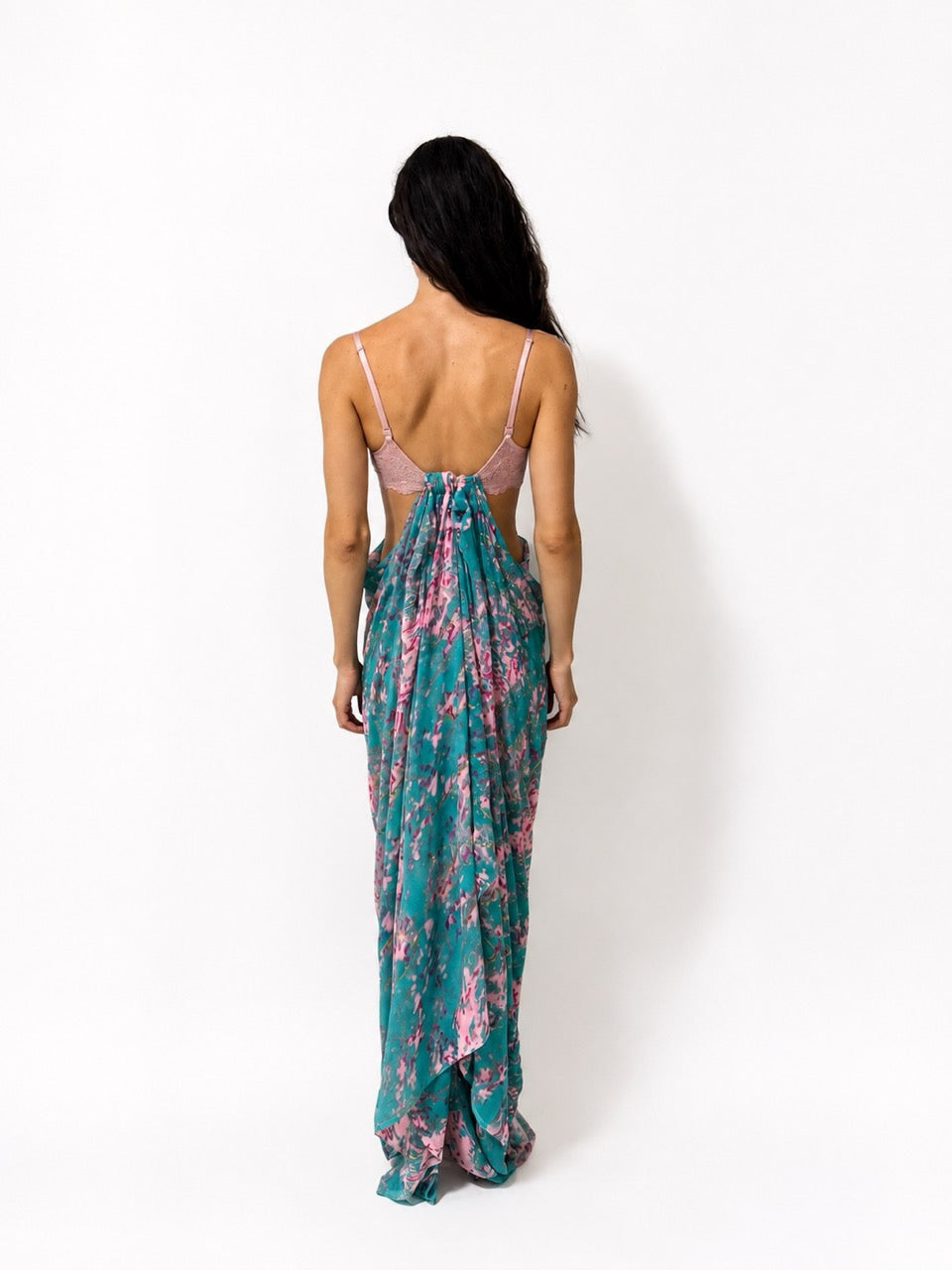 Floral Draped Maxi Dress