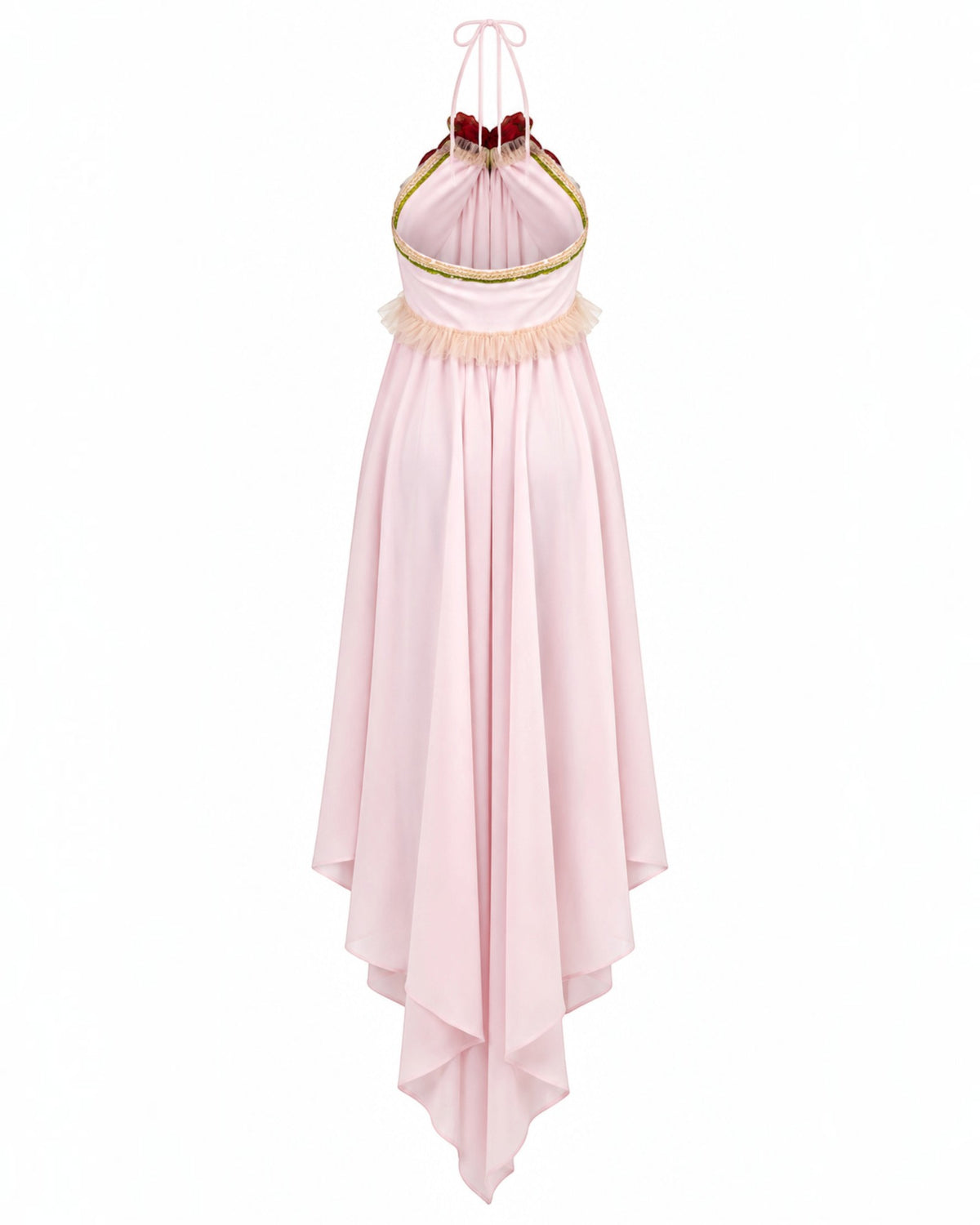 Pink Chiffon Halter Dress