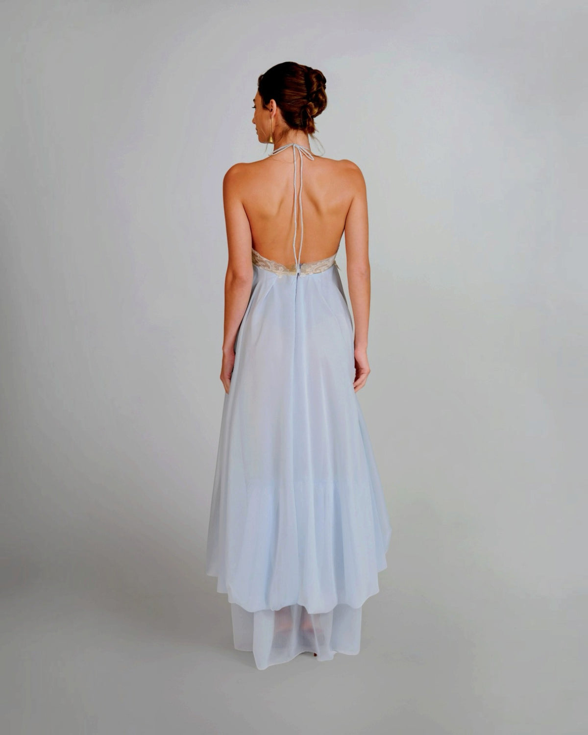 Floral Appliqué Lace Gown