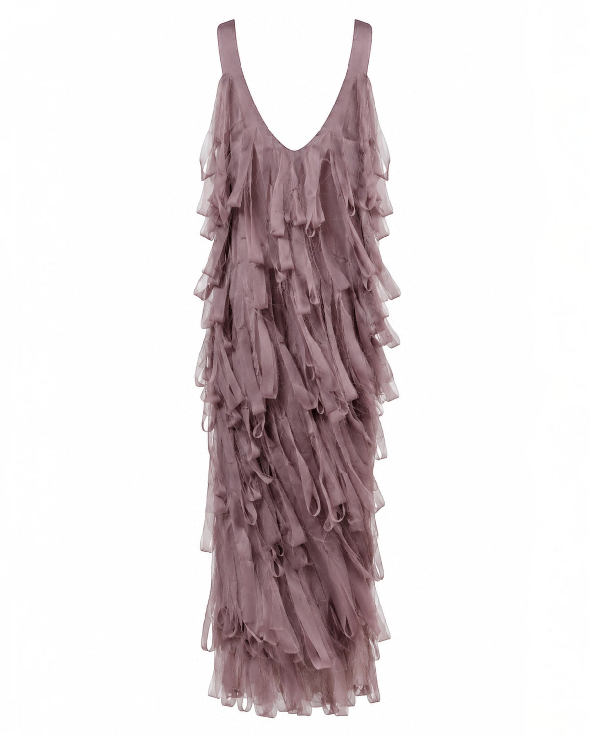 Tiered Floral Appliqué Gown