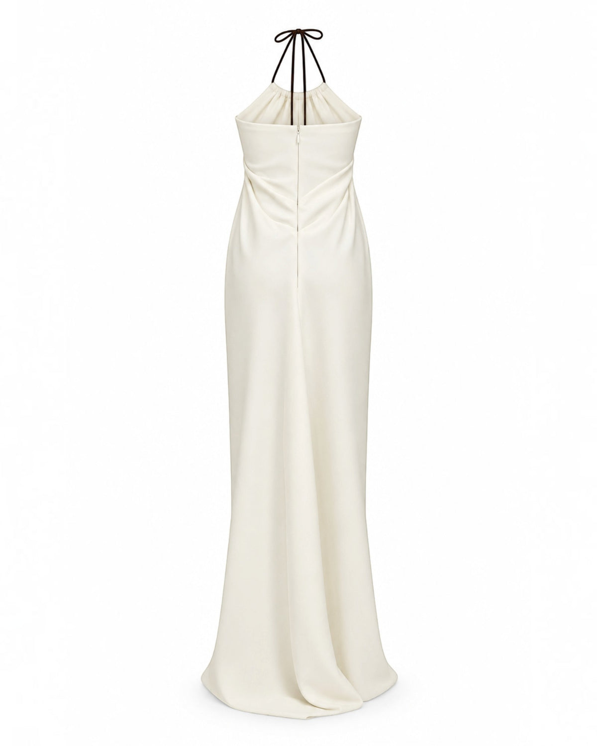 Floral Ribbon Fringe Halter Gown
