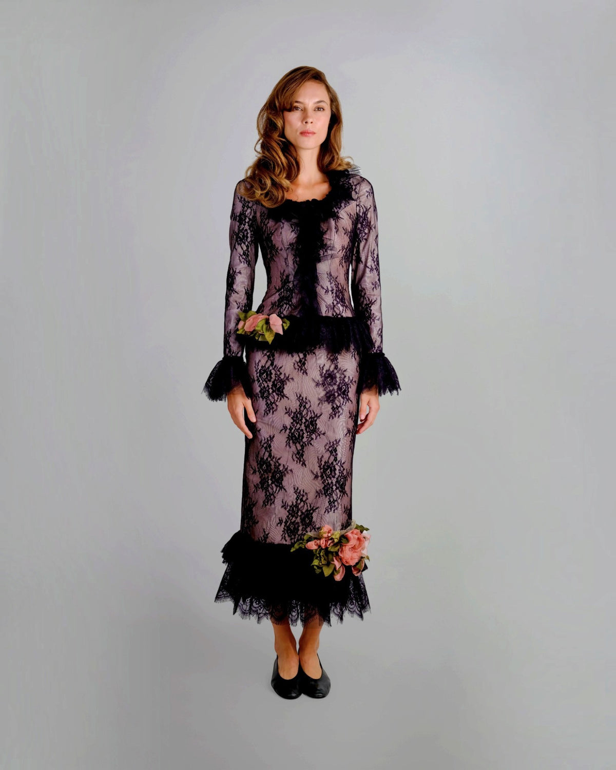Lace Ruffle Gown