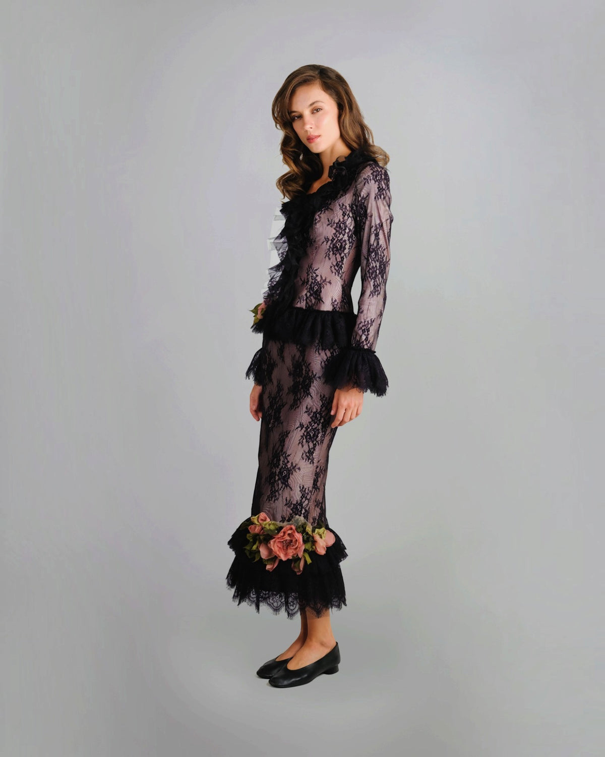 Lace Ruffle Gown