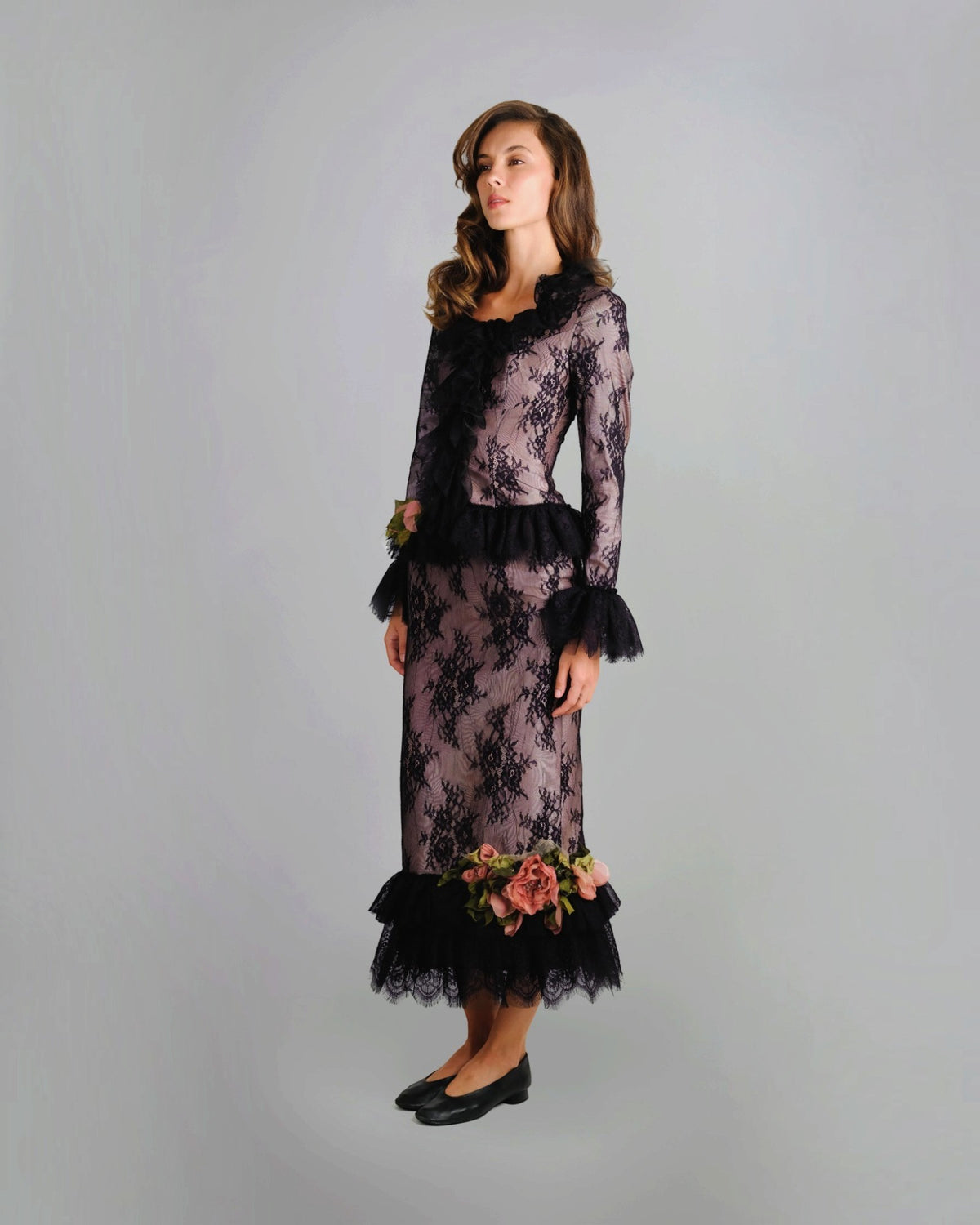 Lace Ruffle Gown