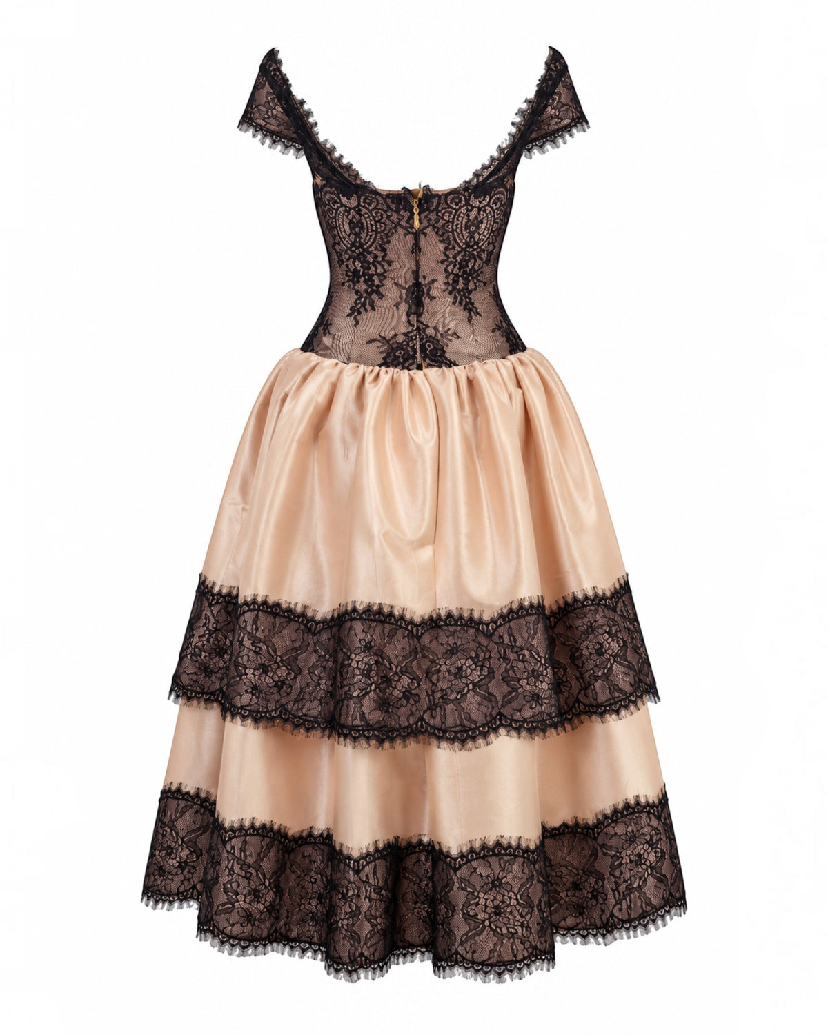 Lace Bustier Tiered Gown