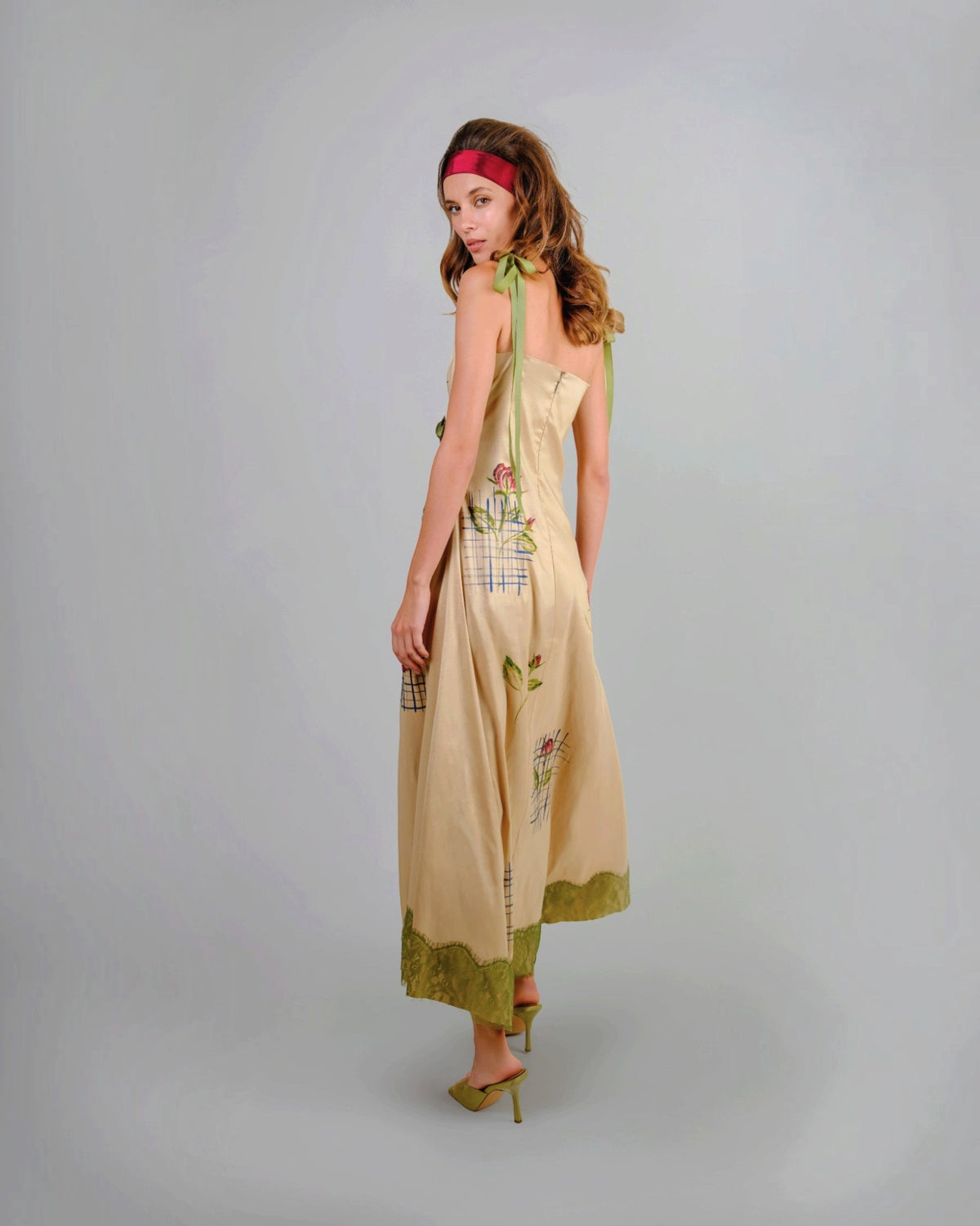 Hand-Painted Floral A-Line Gown
