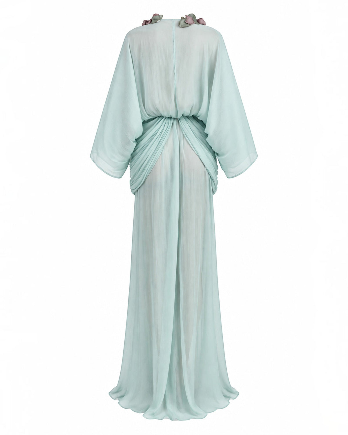 Blue Chiffon Draped Gown