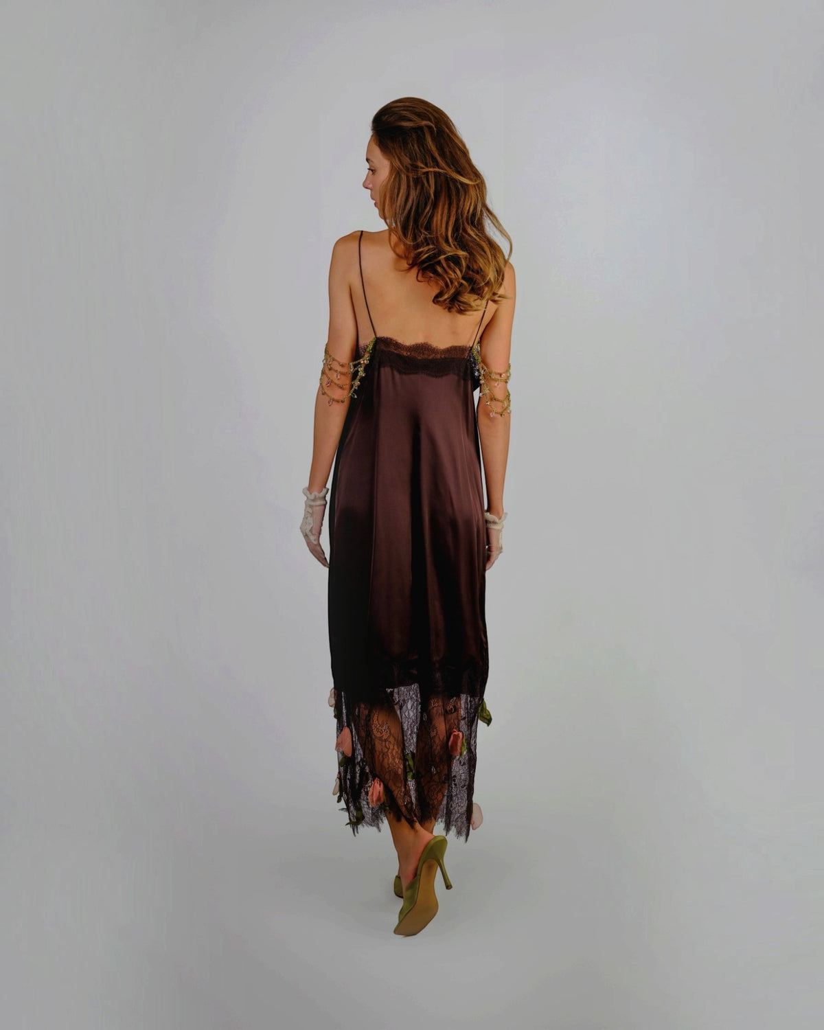 Floral Appliqué Slip Dress