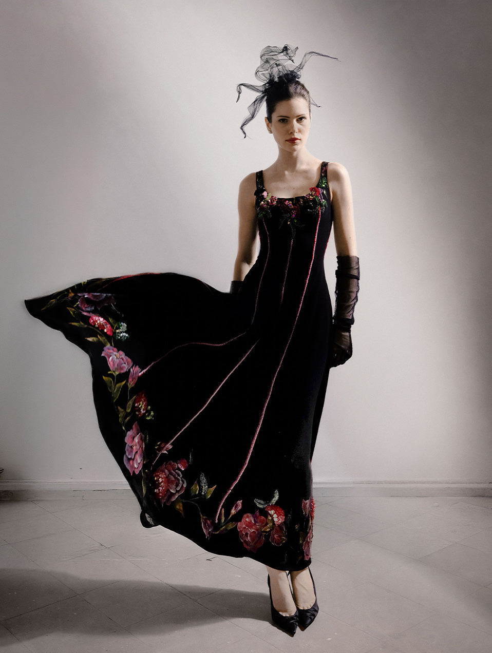 Floral Velvet Maxi Dress