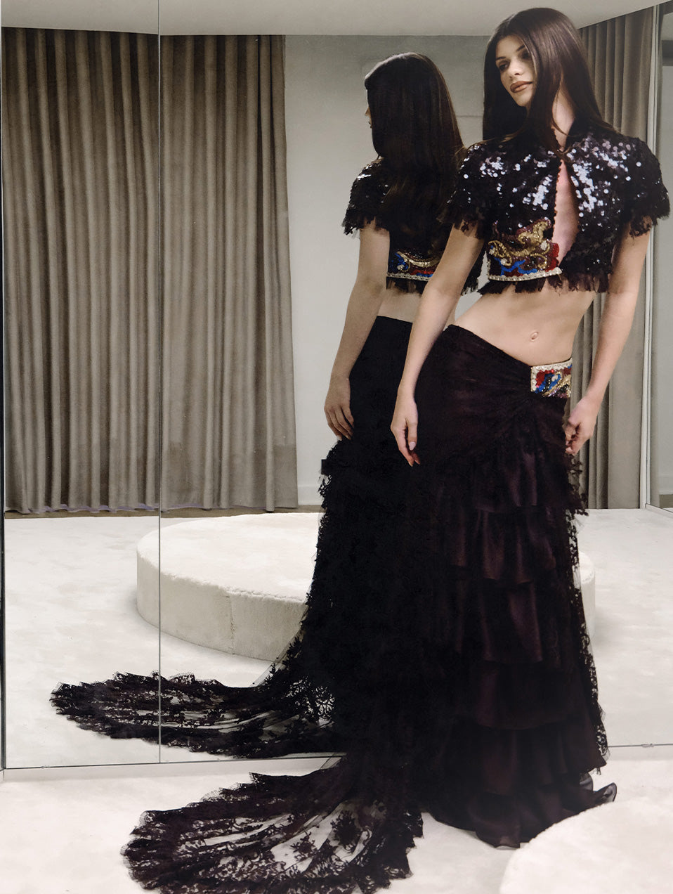 Embellished Chiffon Maxi Set