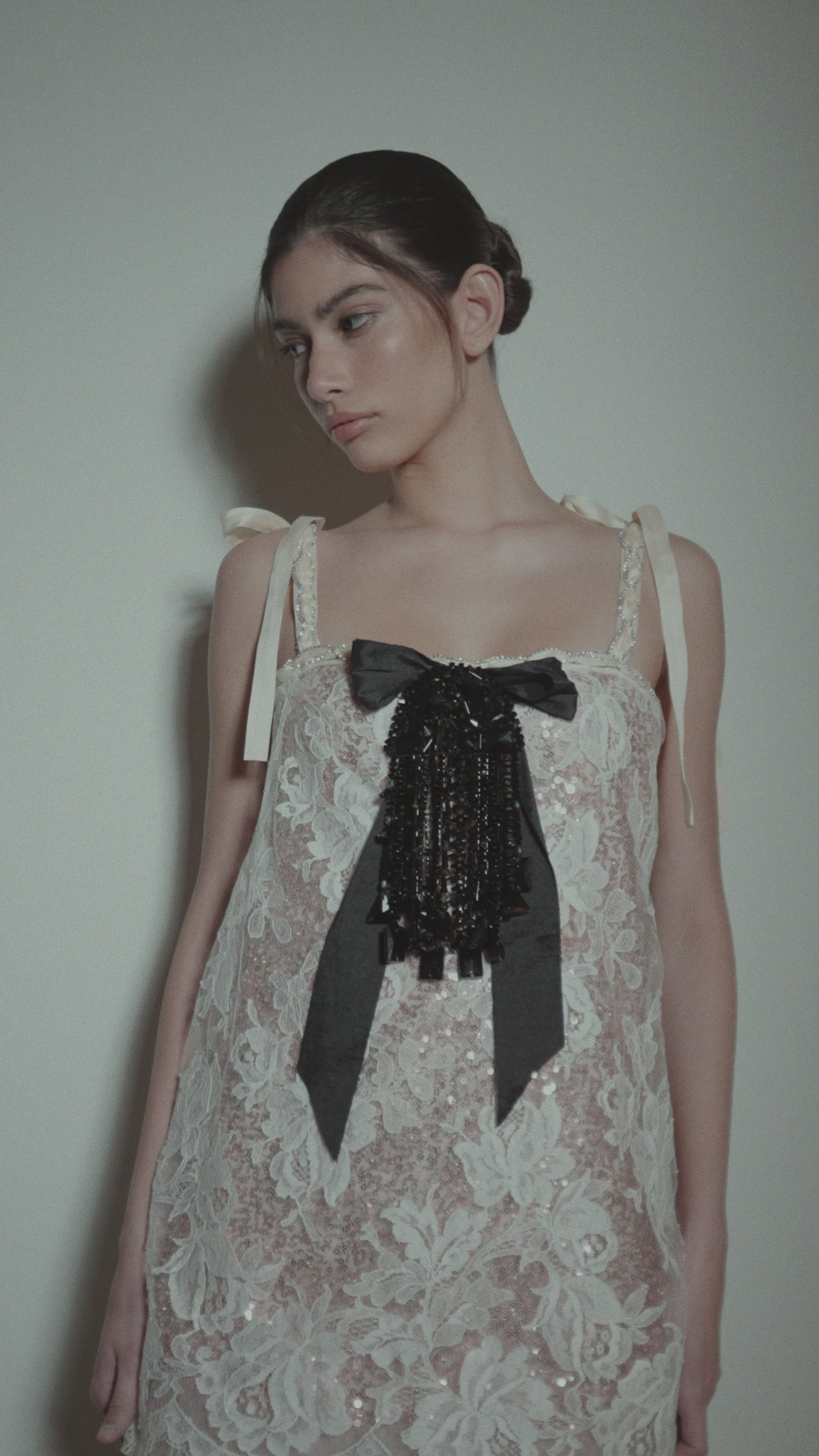 The Mini Lace Black Bow