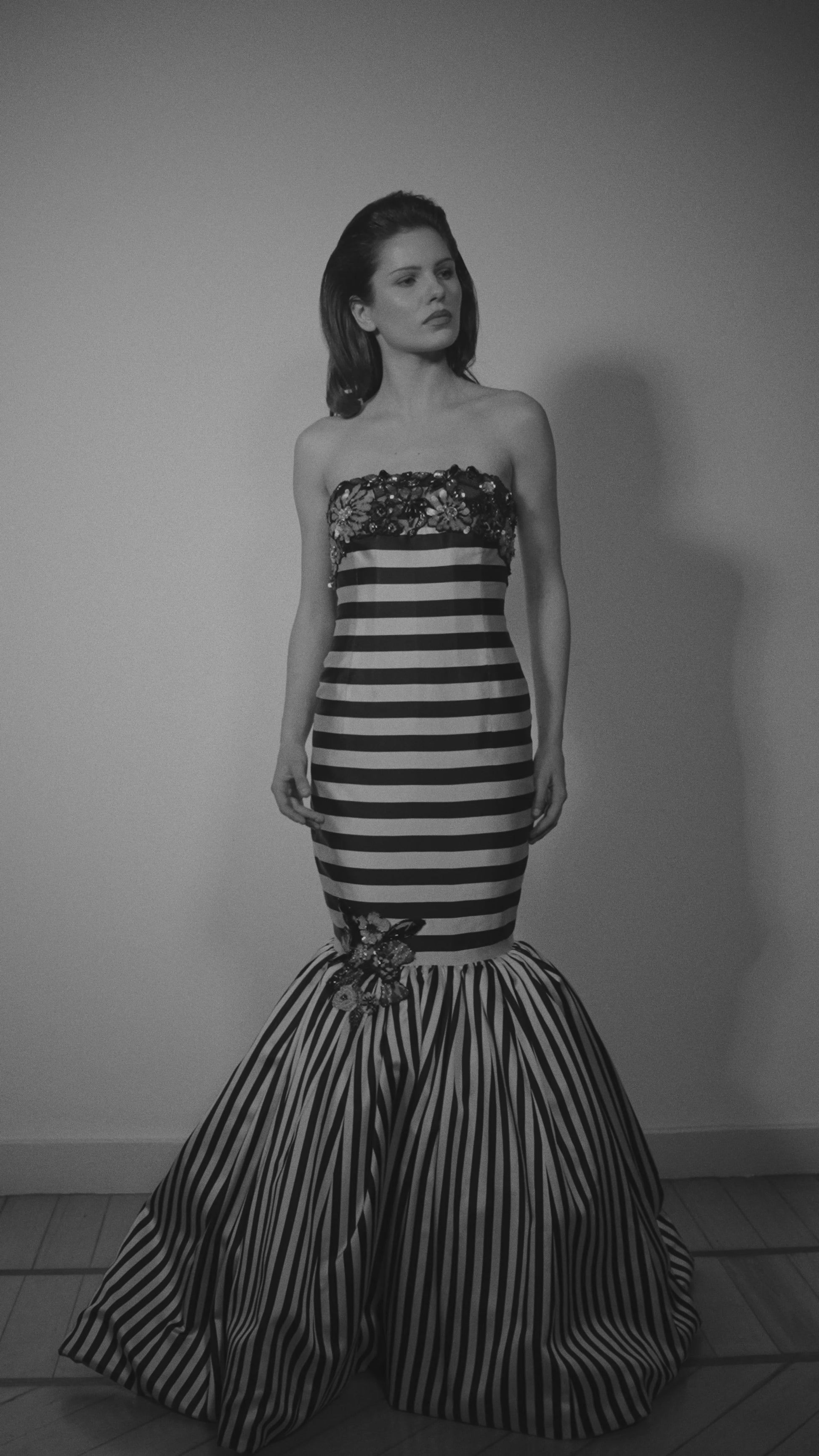 Striped Flare Gown