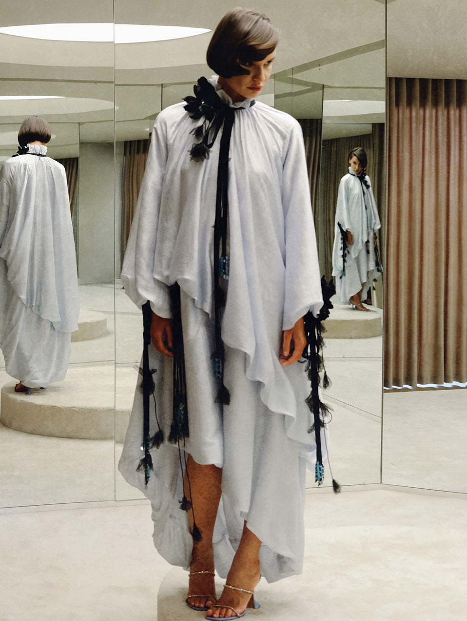 Draped Chiffon Asymmetric Dress